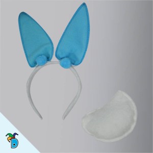 Diadema Conejo Blanco Con Azul